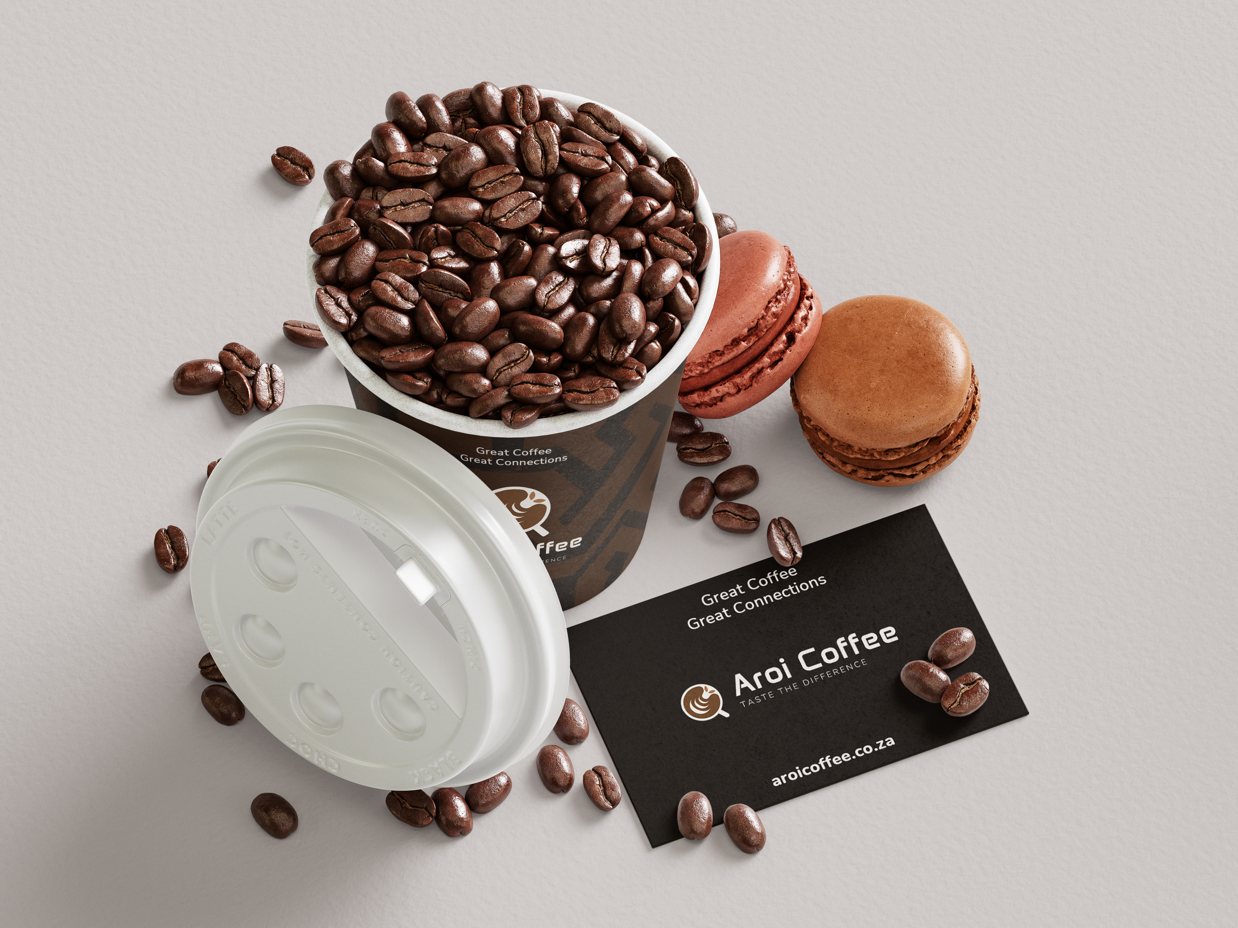 Aroi Coffee branded cup mockup