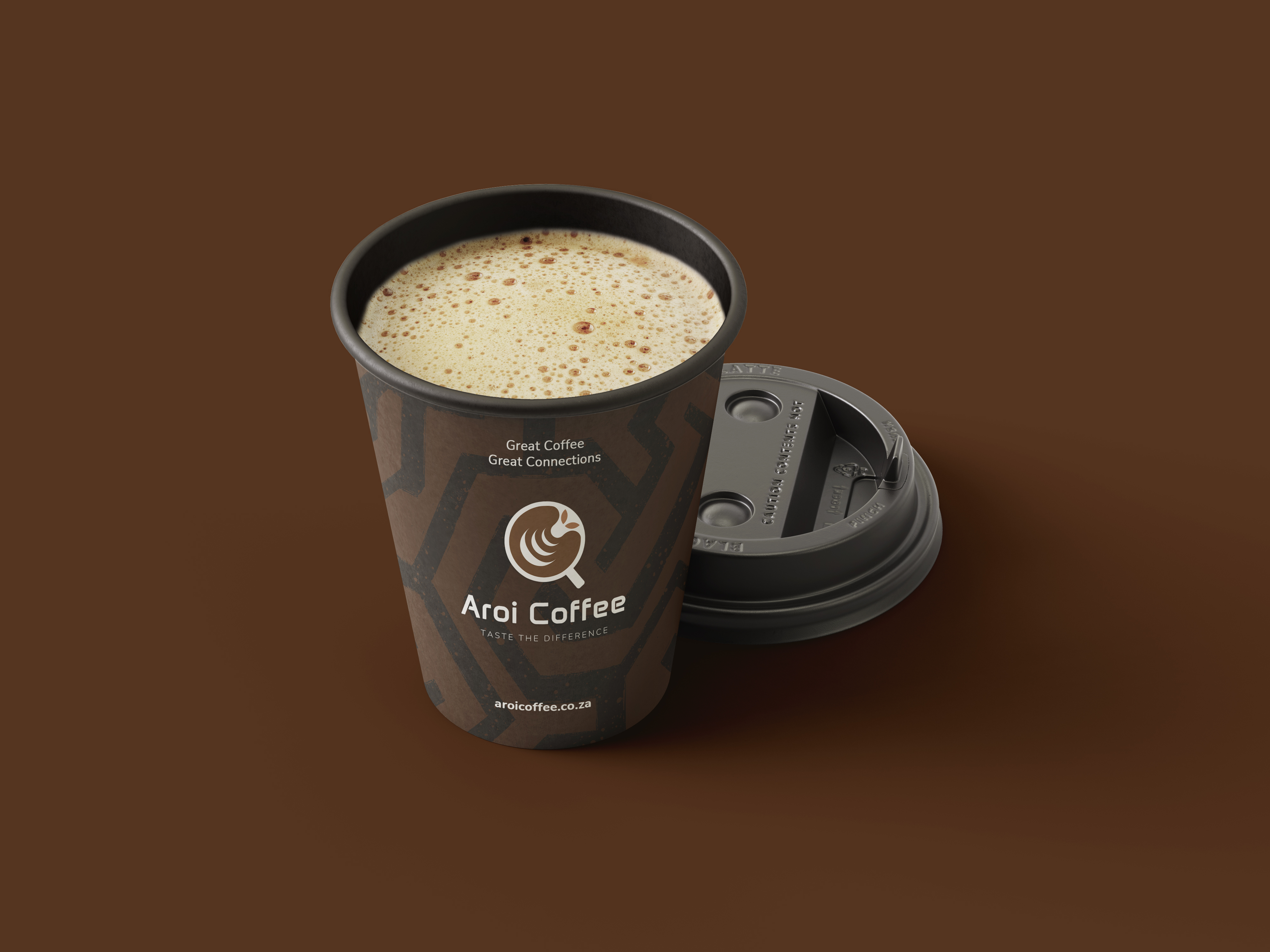 Aroi Coffee branded takeaway cup